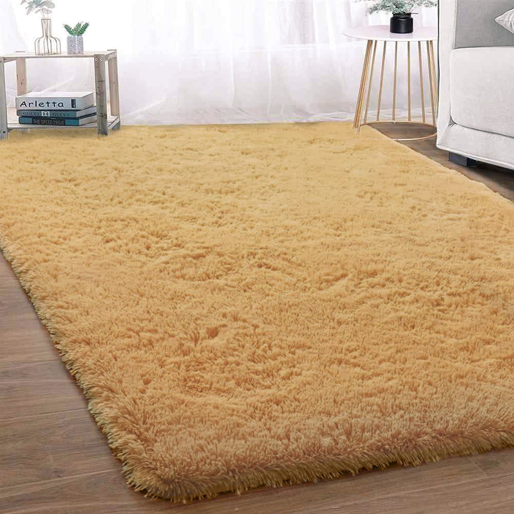 XL Extra Large 300 x 200 Soft Shag Rug Carpet Mat Caramel
