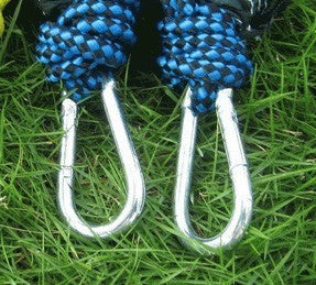 Double Portable Fabric Hammock Relaxing Outdoor Camping Swing Beige & Green