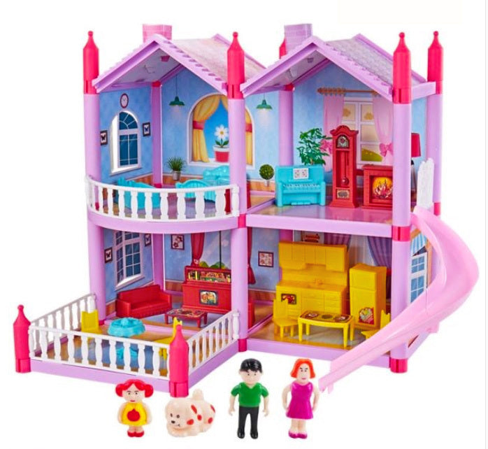 Princess Dreamhouse Villa Dollhouse with Dolls and Furniture Set