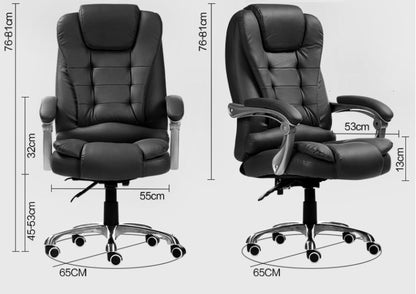 Deluxe Executive Reclining Office Chair Ergonomic Design White Cream