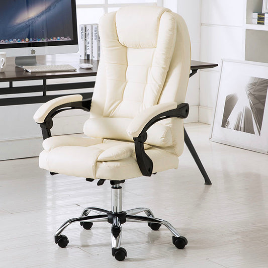 Executive Reclining Office Chair Ergonomic Comfort White