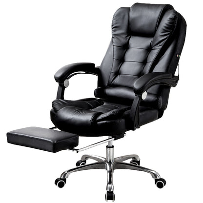 Executive Reclining Office Chair with Foot Rest Ergonomic Black