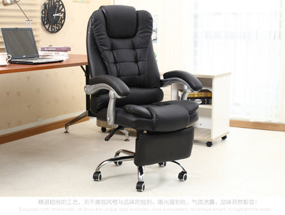 Executive Reclining Office Chair with Foot Rest Ergonomic Black