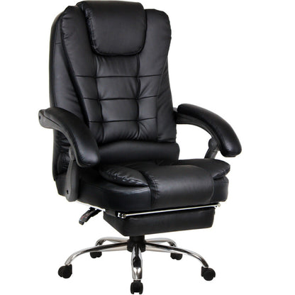 Executive Reclining Office Chair with Foot Rest Ergonomic Black