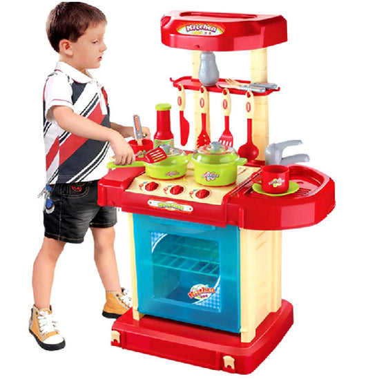 Realistic Kids Play Kitchen Set with Lights and Sounds for Imaginative Play