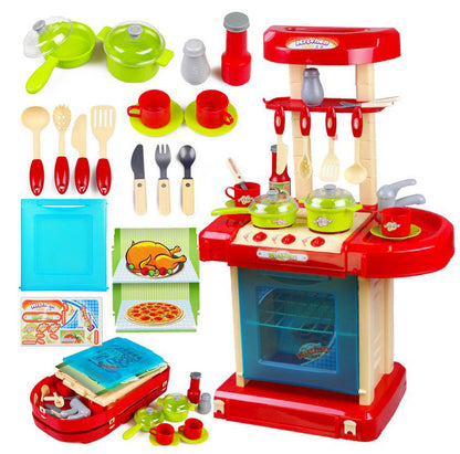 Realistic Kids Play Kitchen Set with Lights and Sounds for Imaginative Play