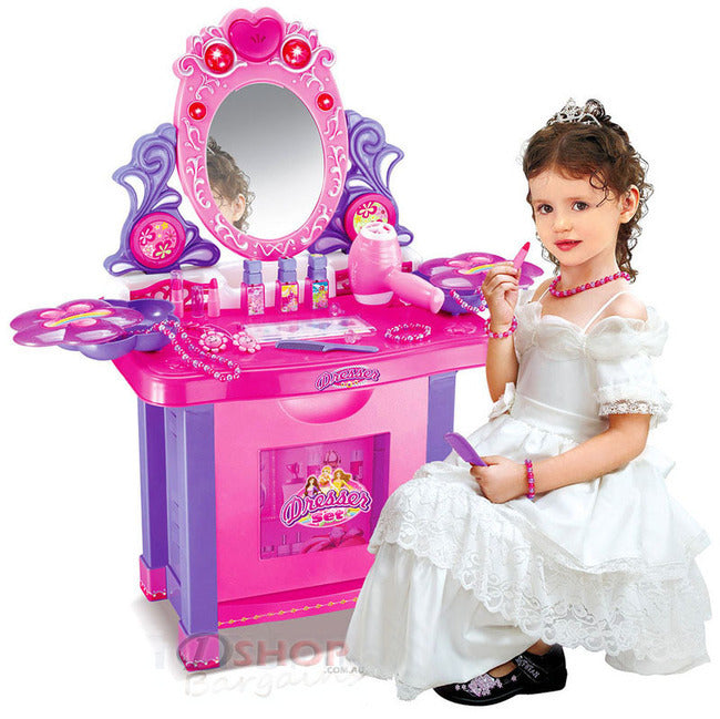 Kids Vanity Table Play Set with Music and Light for Ultimate Fun