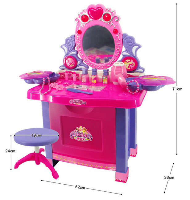 Kids Vanity Table Play Set with Music and Light for Ultimate Fun