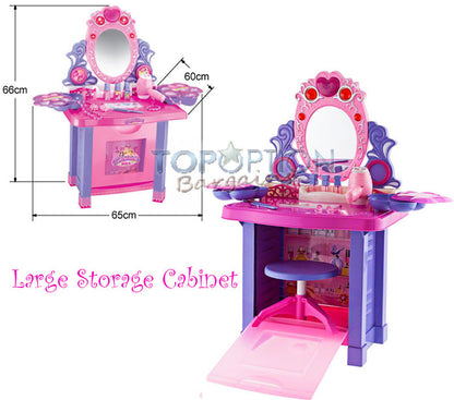 Kids Vanity Table Play Set with Music and Light for Ultimate Fun