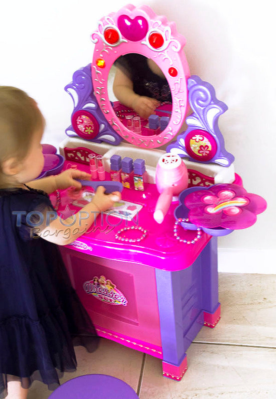 Kids Vanity Table Play Set with Music and Light for Ultimate Fun