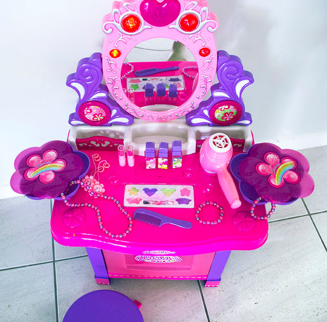 Kids Vanity Table Play Set with Music and Light for Ultimate Fun