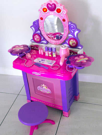 Kids Vanity Table Play Set with Music and Light for Ultimate Fun