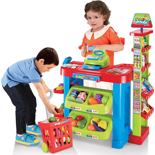 Deluxe Kids Supermarket Toy Set with Shopping Cart and Fun Accessories