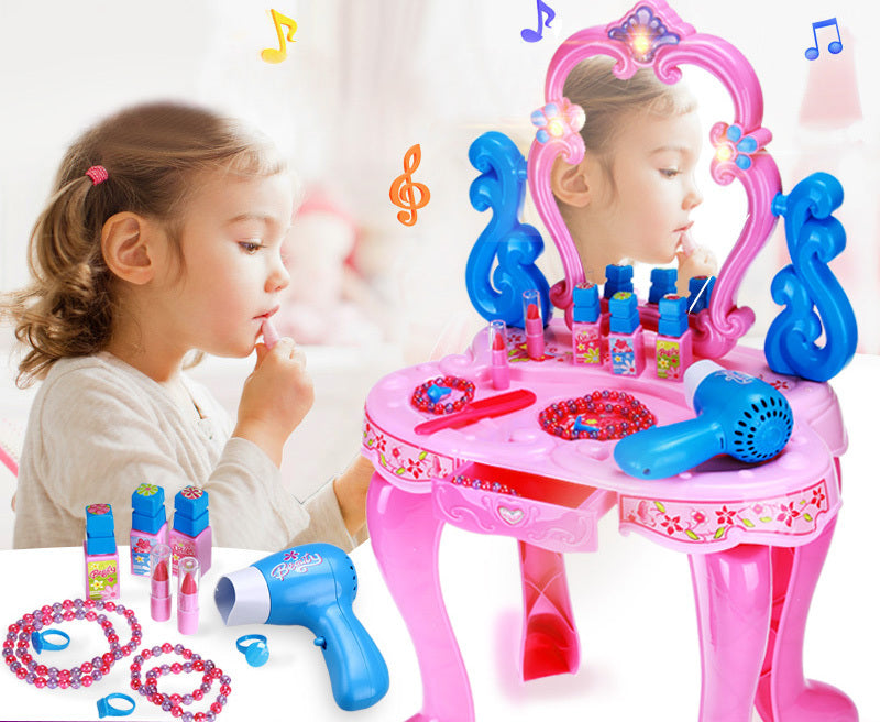 Kids Vanity Table Play Set with Music and Light for Girls