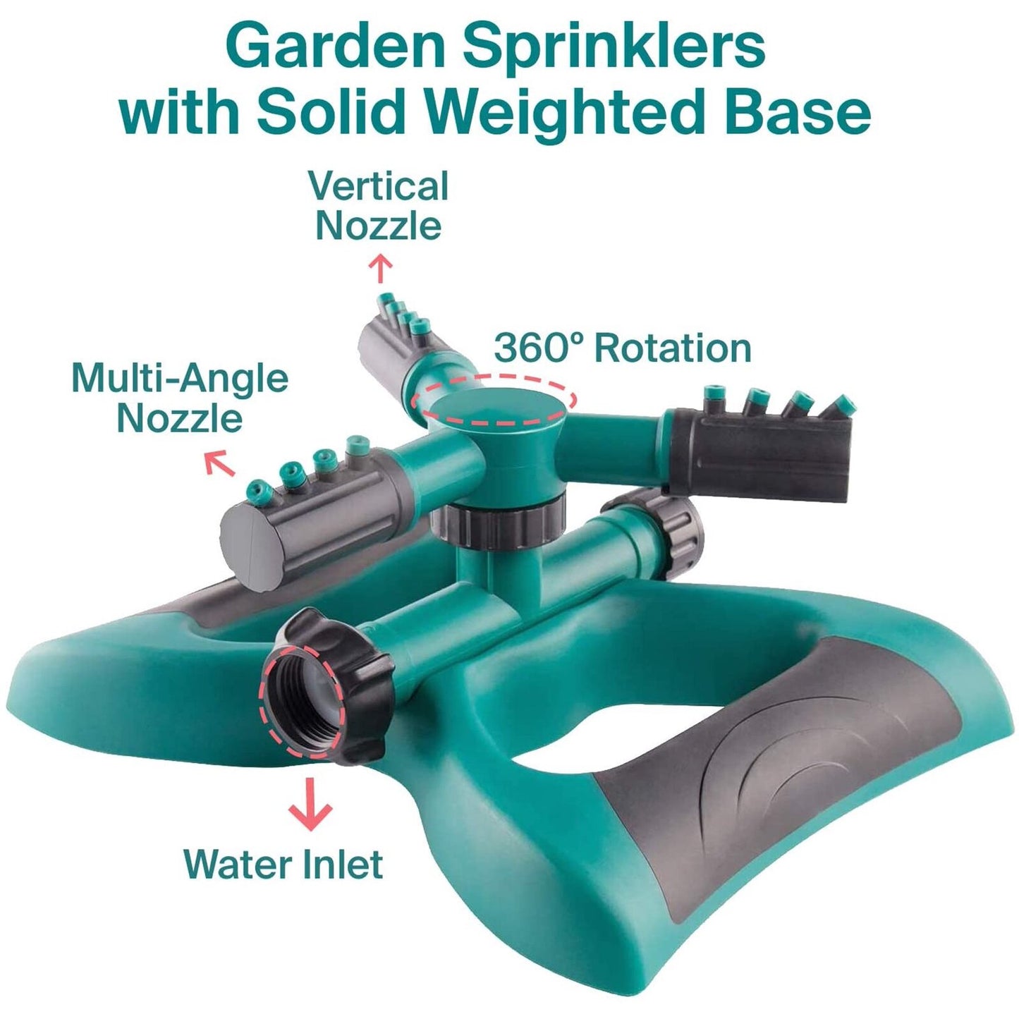 360-Degree Auto Rotating Garden Sprinkler 30-Feet Watering Tool for Lawns and Gardens