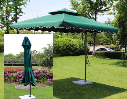 Large Square Cantilever Outdoor Umbrella UV Protection Green