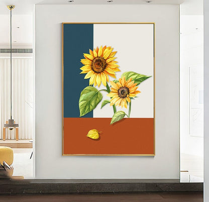 30cm x 40cm Sunflower Painting Framed Canvas Wall Art for Home Decor