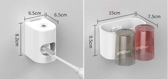 Automatic Toothpaste Dispenser and Toothbrush Holder Set for Bathroom Organization