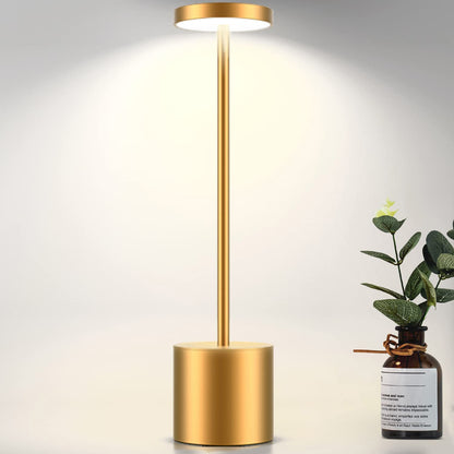 Tall Cordless LED Touch Sensor Table Lamp Modern Gold Design