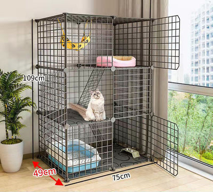 Large Pet Home Cat Cage Metal Wire Kennel Playpen Exercise Crate for Pets