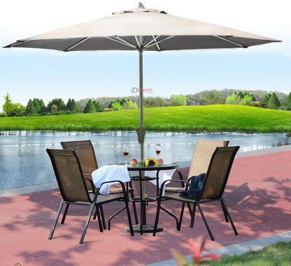 3m Steel Outdoor Garden Patio Market Umbrella White