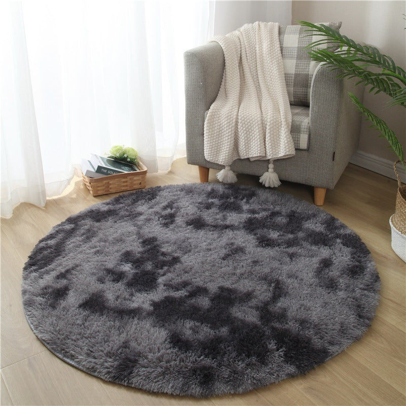 Infinity Round Soft Cozy Shag Rug Charcoal and Grey