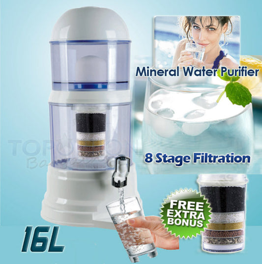 8 Stage Natural Mineral Water Purifier Dispenser with Bonus Extra Filter