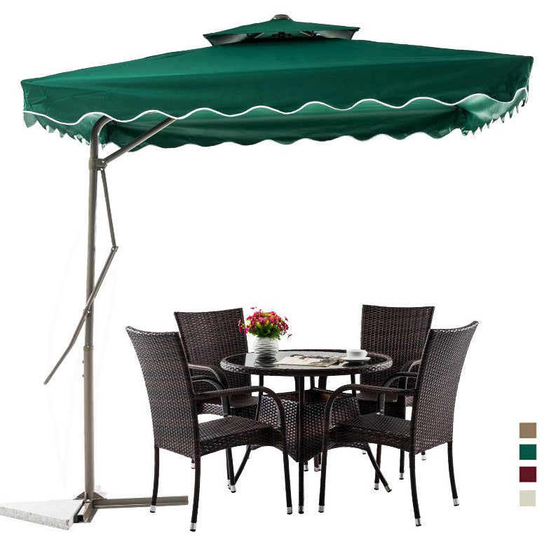 Large Square Cantilever Outdoor Umbrella UV Protection Green