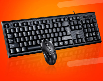 Ergonomic Office Wired Keyboard and Mouse Combo Set for Professional Use