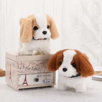 Realistic Walking Barking Plush Puppy Dog Toy for Kids