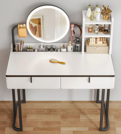 LED Vanity Table with Mirror and Storage Drawers for Makeup and Beauty