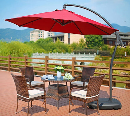 3m Heavy Duty Cantilever Outdoor Umbrella Red Maroon