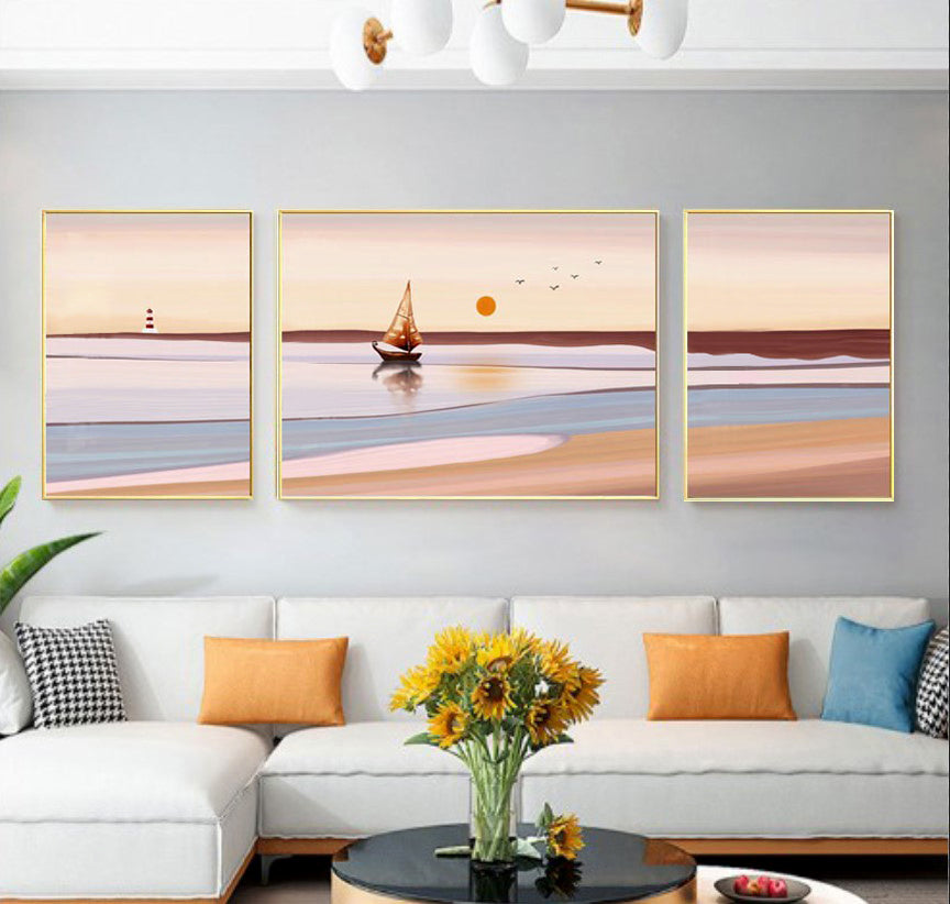 Stunning Oceanscape Canvas Wall Art Aluminium Framed for Home Decor