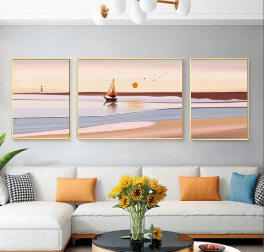 Stunning Oceanscape Canvas Wall Art Aluminium Framed for Home Decor