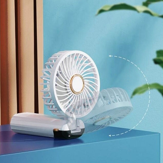 Portable USB Rechargeable Handheld Fan with Adjustable Speeds and LED Display