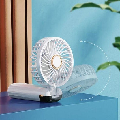 Portable USB Rechargeable Handheld Fan with Adjustable Speeds and LED Display