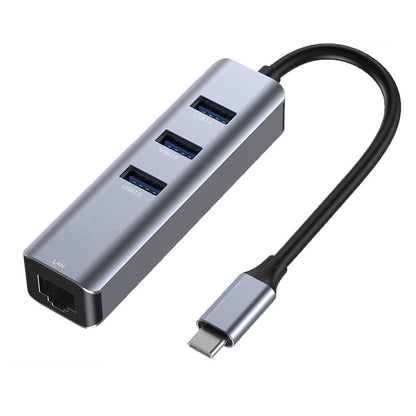 High-Speed 4-in-1 USB-C Hub with Gigabit Ethernet Adapter