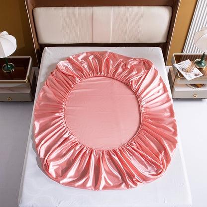 Double Silky Satin Bed Sheet Set Luxurious Softness Rose Gold