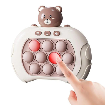 Cute Bear Light Up Push Pop Fidget Game Console for Kids