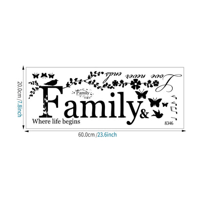 Inspirational Family Quotes Vinyl Wall Stickers DIY Home Decor Mural Art