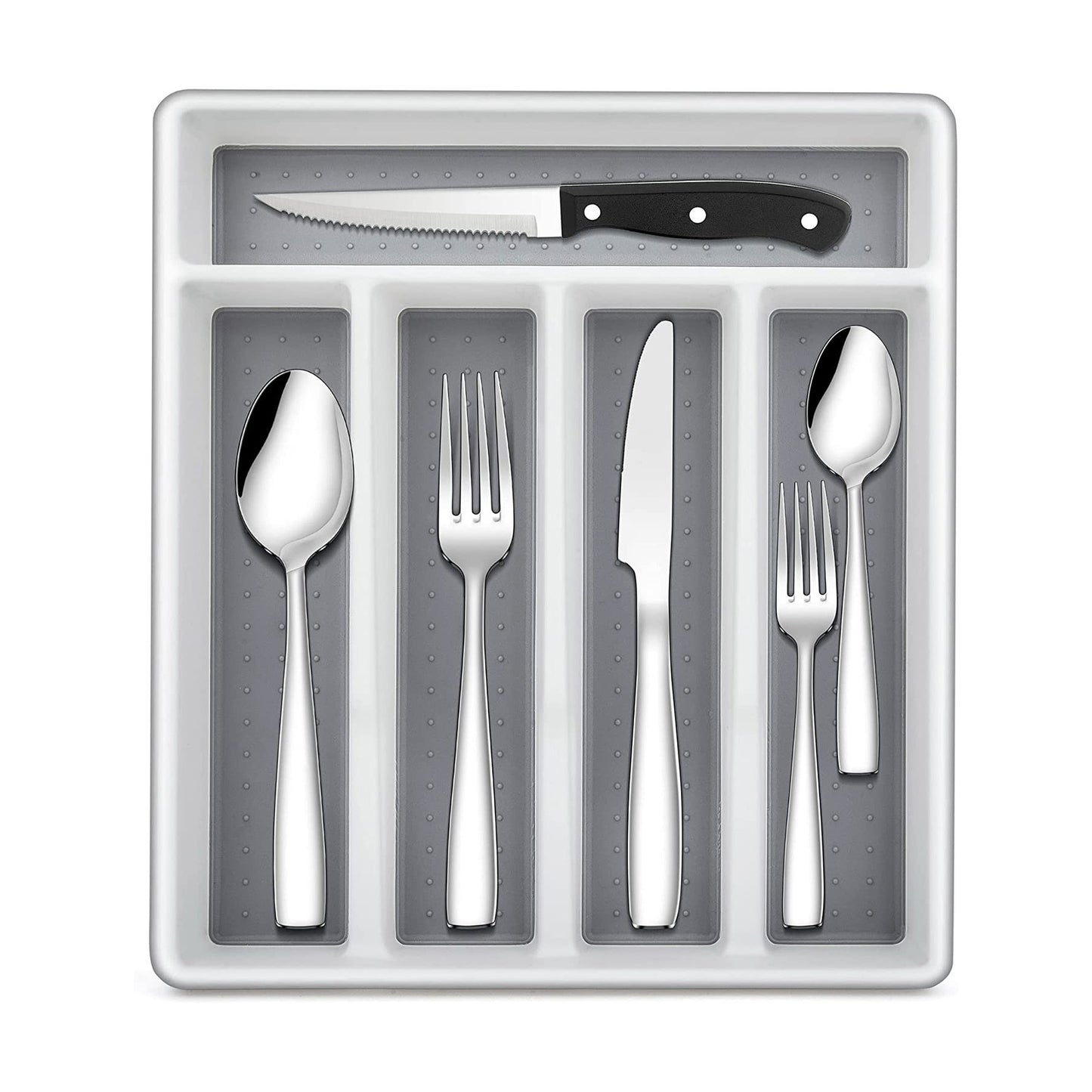 Large 5-Compartment Cutlery Silverware Utensils Tray Kitchen Drawer Divider Organizer