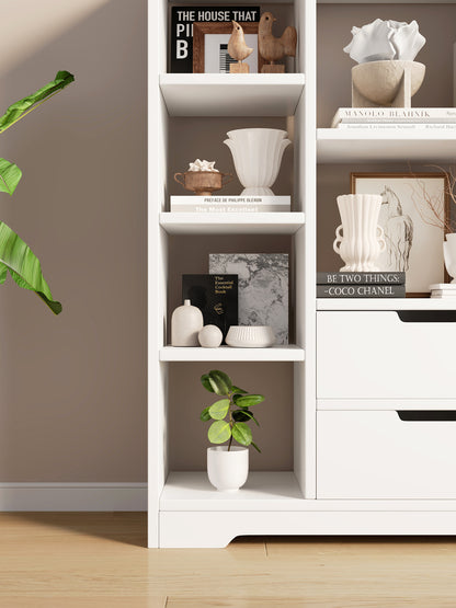 Stylish Wardrobe Cupboard Bookshelf with Drawer White