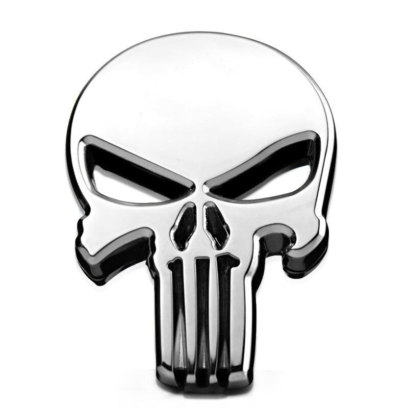 3D Skull Badge Chrome Emblem Car Sticker Auto Decal