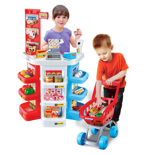 Kids Supermarket Toy Set with Shopping Trolley for Hours of Fun