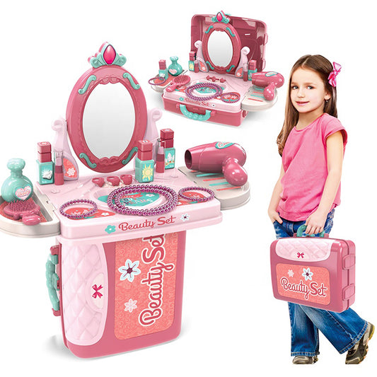 Kids Pretend Play Beauty Vanity Table Set for Girls