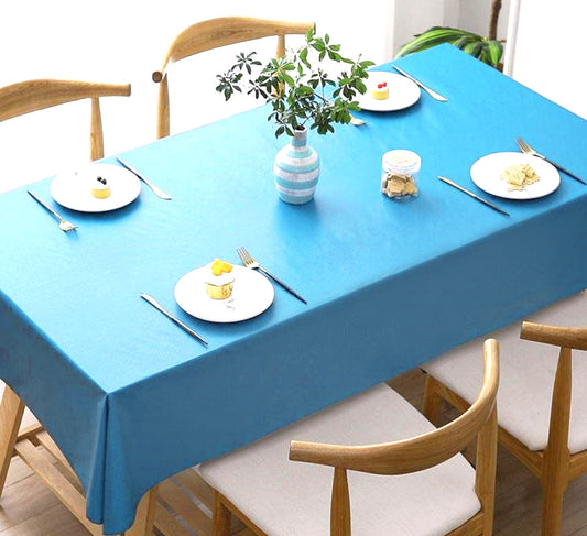 Large Disposable Party Tablecloth Rectangle Table Cover Blue