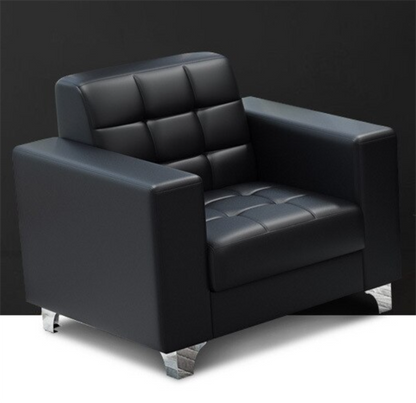 Modern Minimalist Leather Single Seater Sofa Black