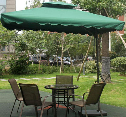 Large Square Cantilever Outdoor Umbrella UV Protection Green