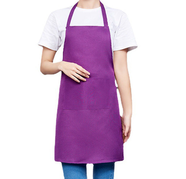 Chef Unisex Kitchen Cooking Catering Bib Apron with Pockets Purple