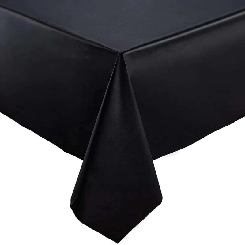 Large Rectangle Party Tablecloth Perfect for Events and Gatherings Black